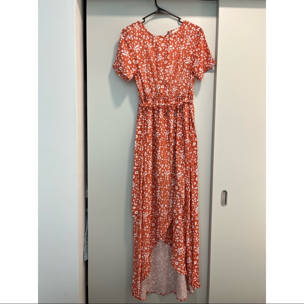 Roolee Leopard Print Coral Dress